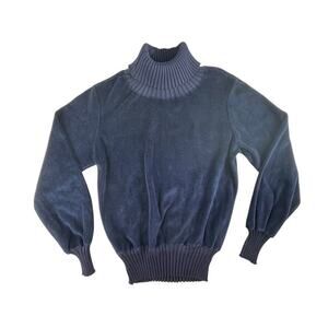 Vintage 1970s 80s velour turtleneck long sleeve shirt Out of Focus